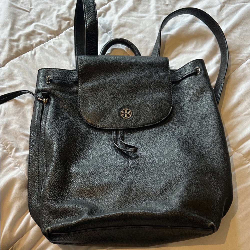 Tory Burch Black Leather Backpack
